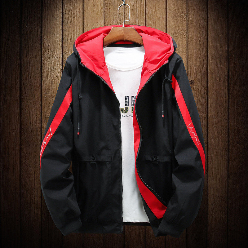 Men's Color Block Hooded Jacket