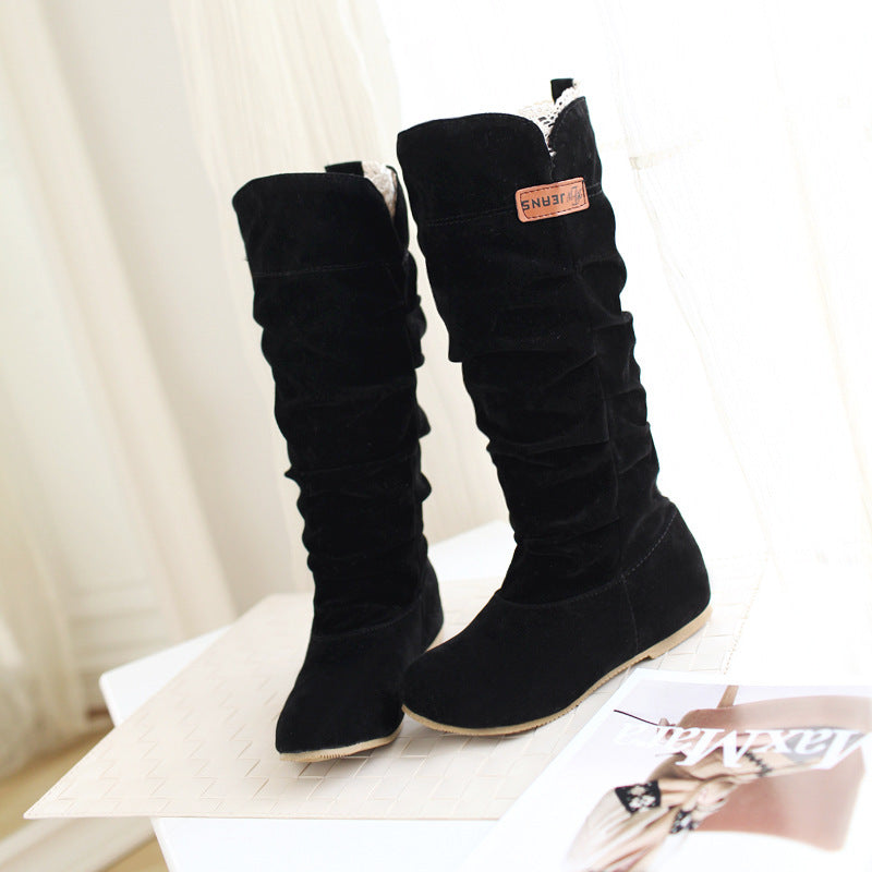 Women's Lace Frosted Flat Boots