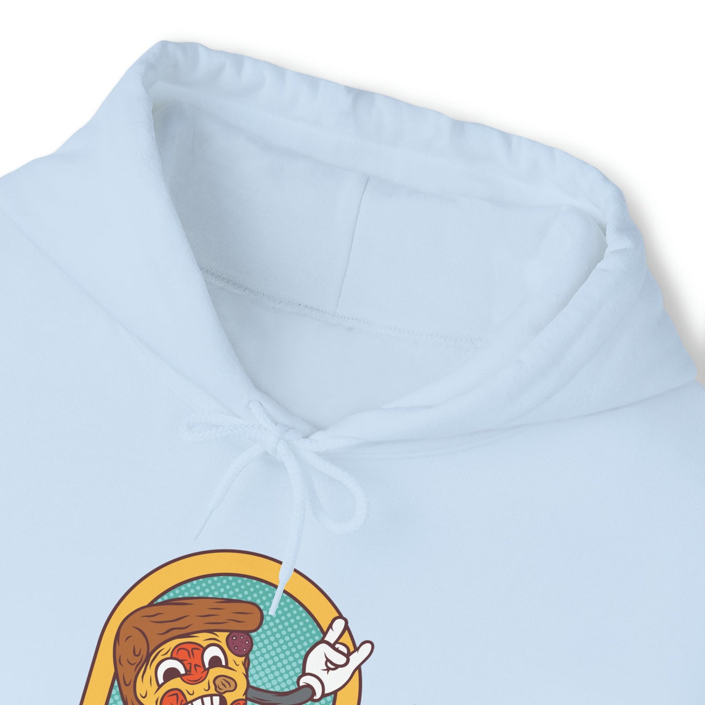 "Sudadera con capucha DirkyThreadz alimentada por pizza - Diseño gráfico divertido para amantes de la pizza"