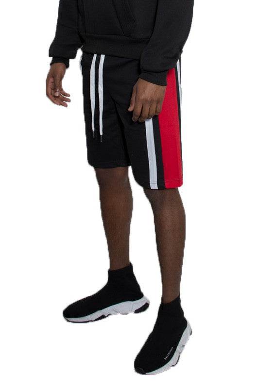 Weiv Pantalones Cortos de Chándal para Hombre con Rayas en Contraste