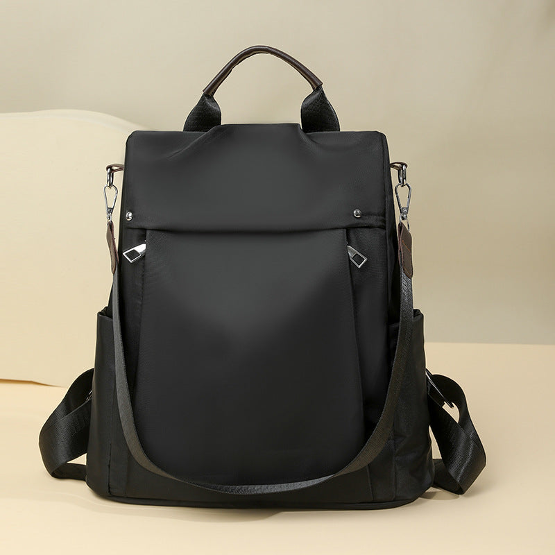 Womens Travel Commuter All-Match Simple Backpack Premium Textured Shoulder Bag