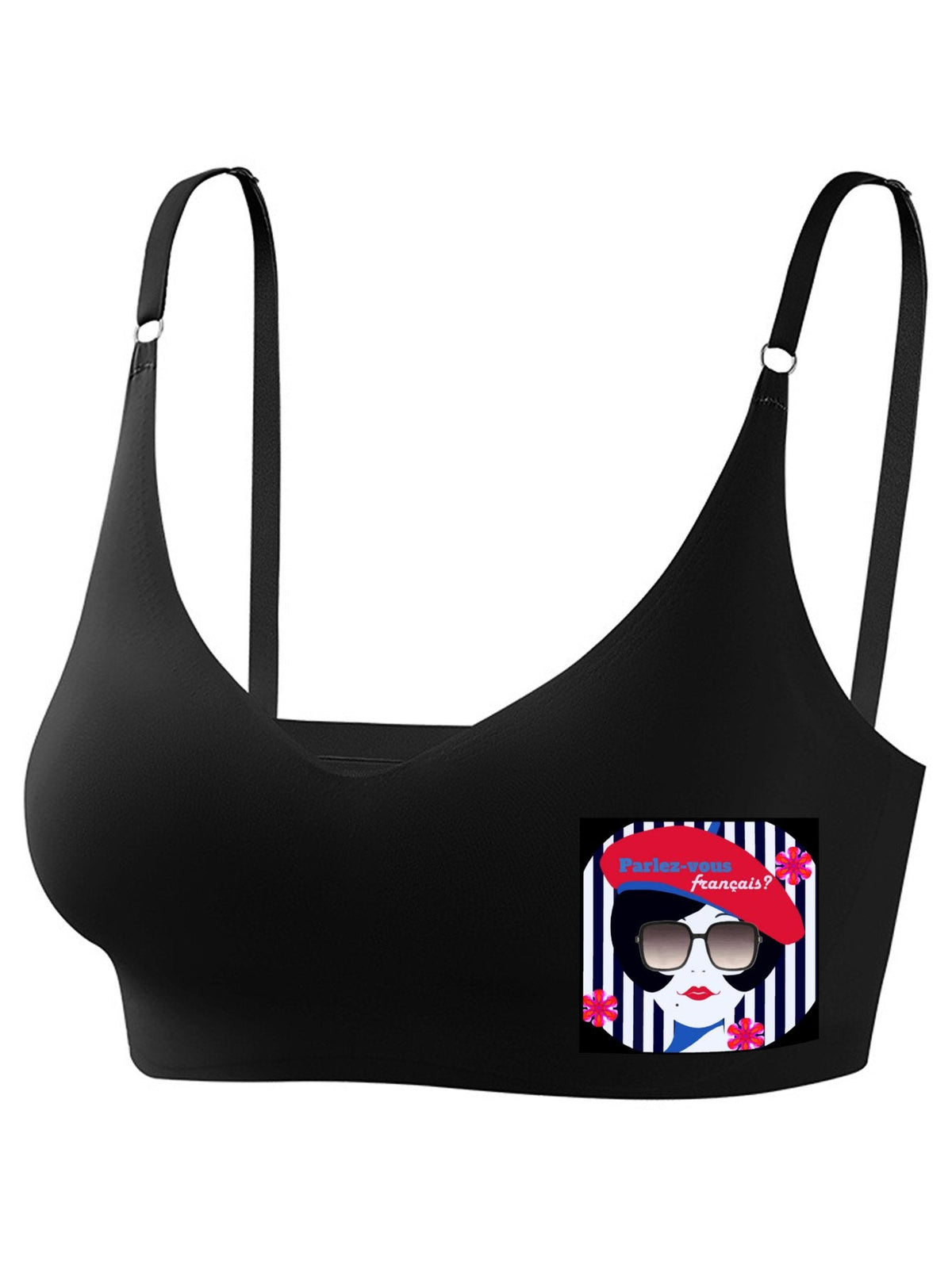 Parlez-vous Francais? French Girl Seamless Bra for Women (Front Printing)