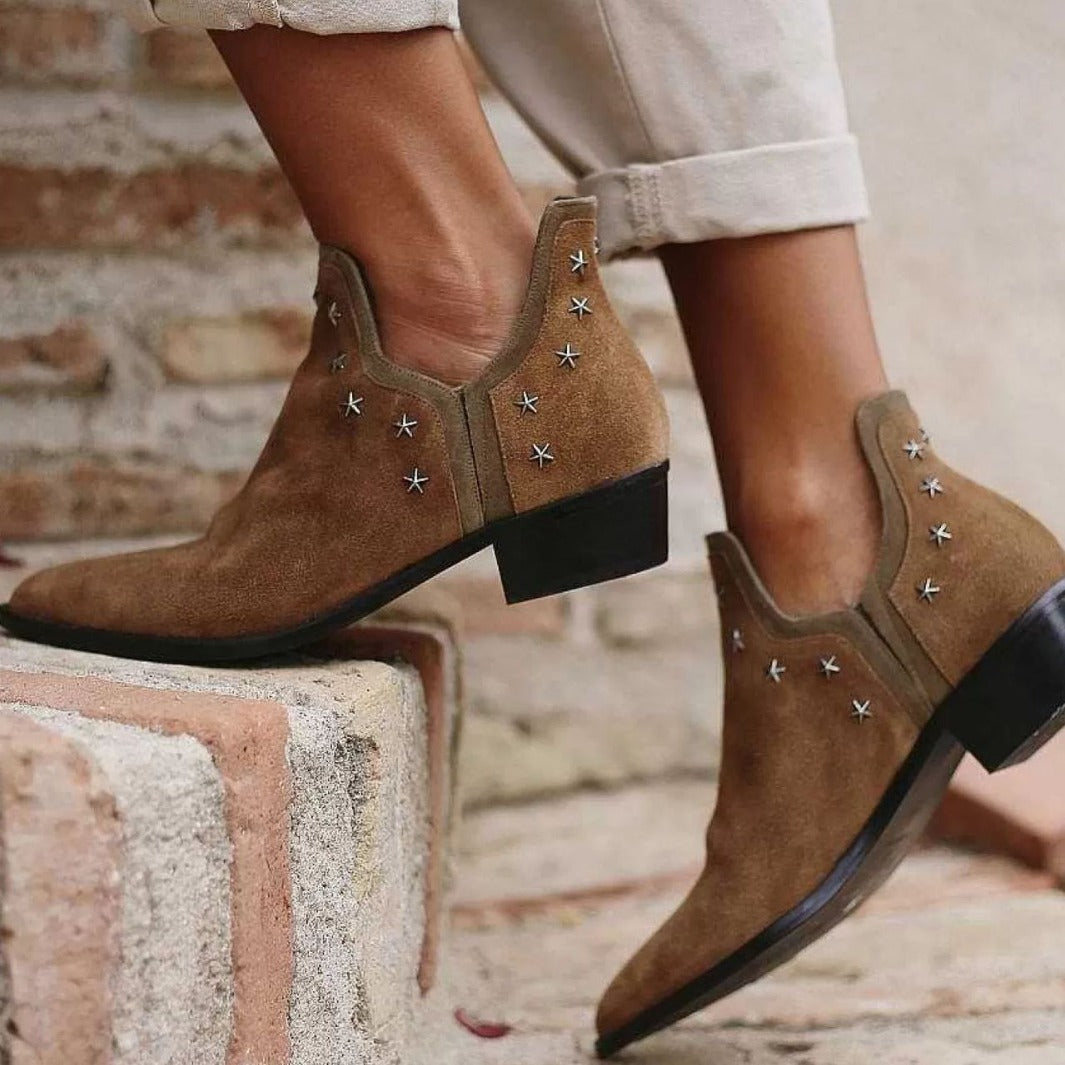 Women's Ankle Boots With Metal Decoration