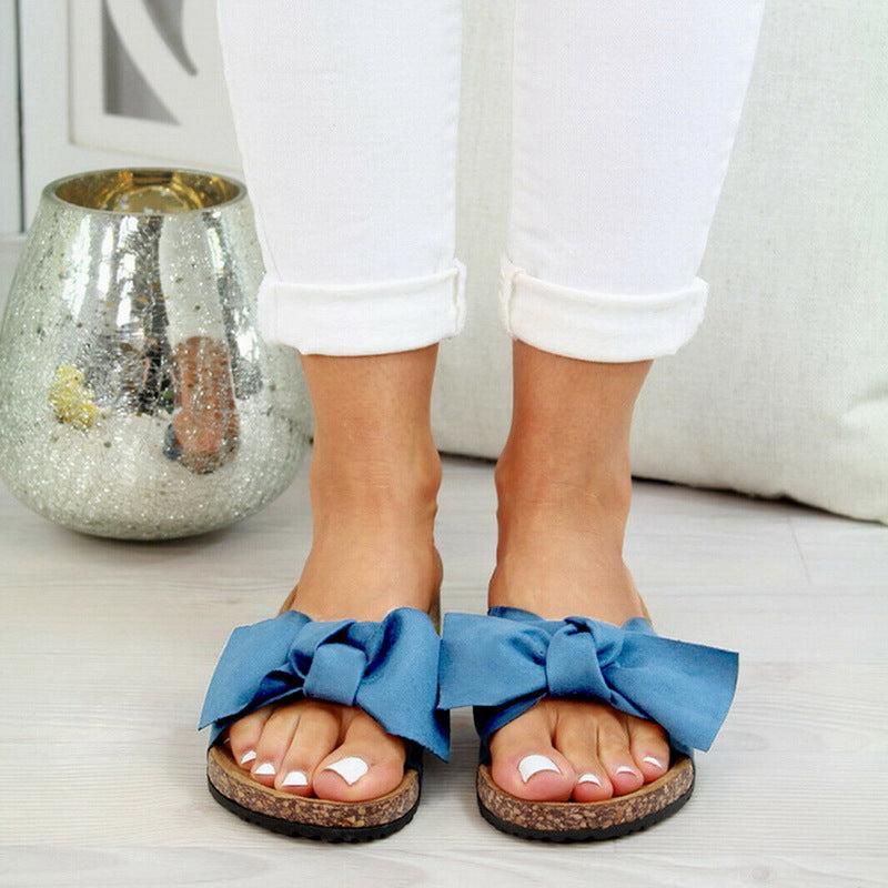Women's Bow Platform Slide Slippers
