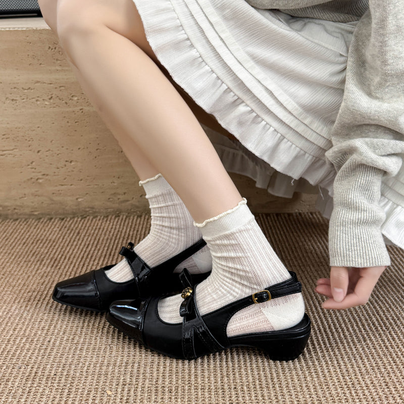 Women  Camellia Bow Slingback Sandals, Adjustable Back Strap Low Block Heel Elegant Party Dress Shoes
