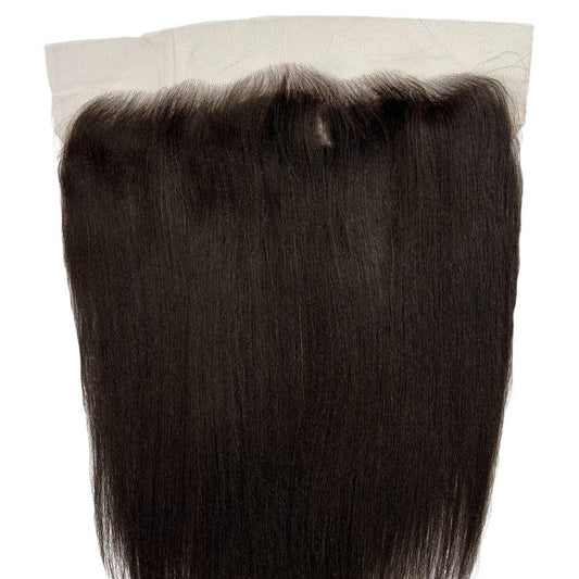 Frontal de cabello humano liso yaki con encaje HD de 13x6