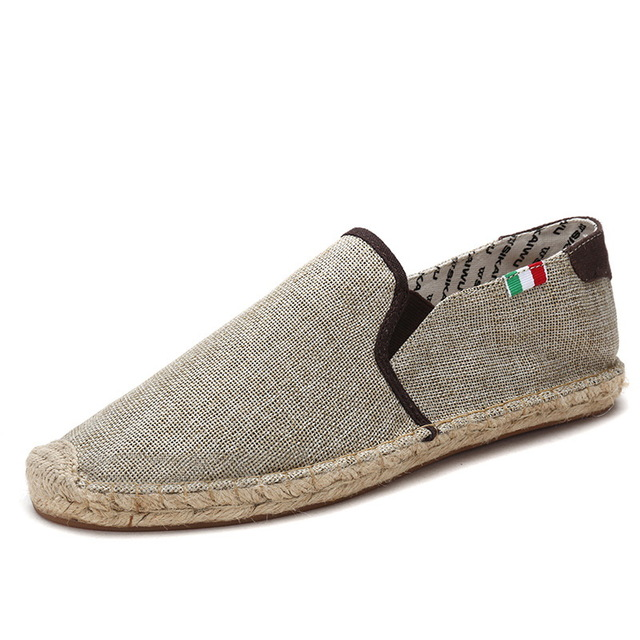 Men's straw canvas shoes