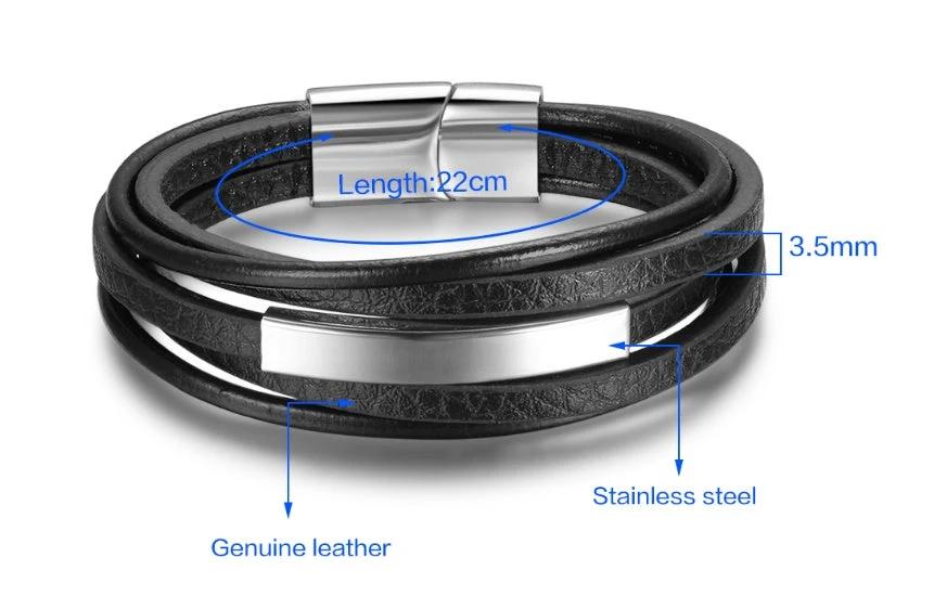 Faux Leather Bracelets For Men