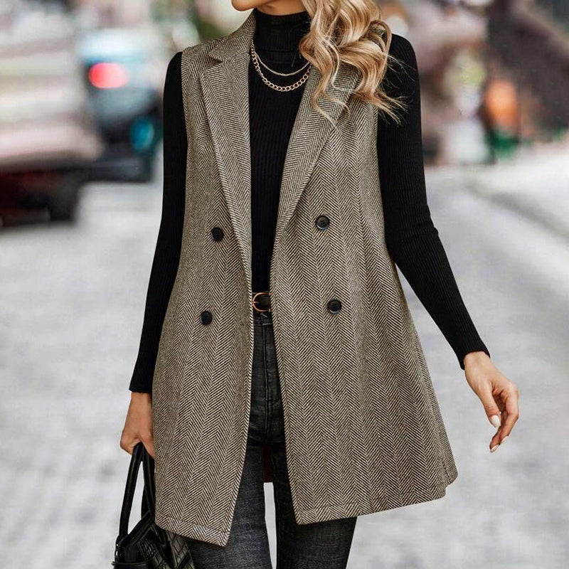 🖤 Chaleco sastre sin mangas para mujer – Estilo informal de negocios a la moda