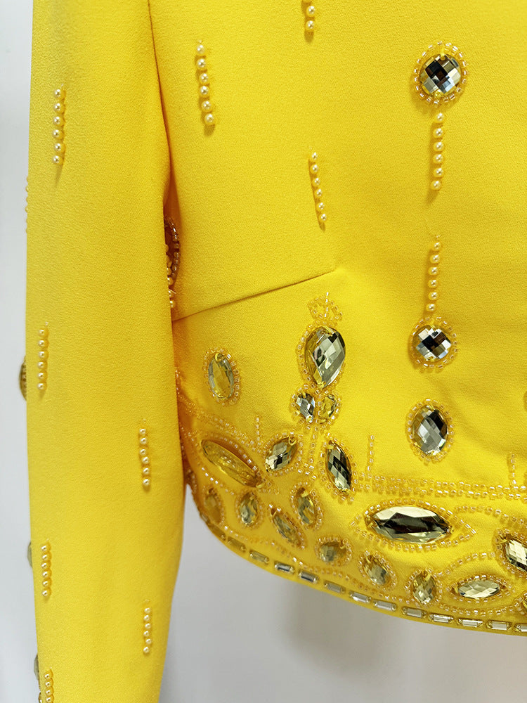 Moda Nueva Industria Pesada Cuentas Diamantes Incrustados Top Corto Falda Larga Traje Vea la tabla de tallas en "más detalles"