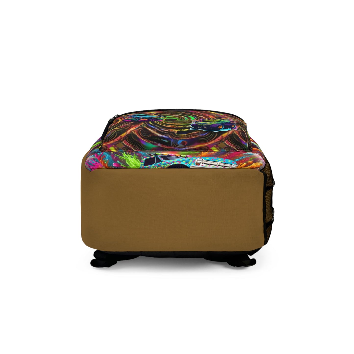 Monster Truck Backpack — Personalized  Name Kids School Bag with Neon Swirl Design