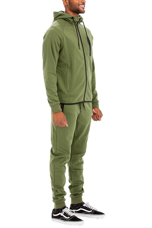 Conjunto de Sudadera y Pantalón de Chándal con Cremallera Completa para Hombre