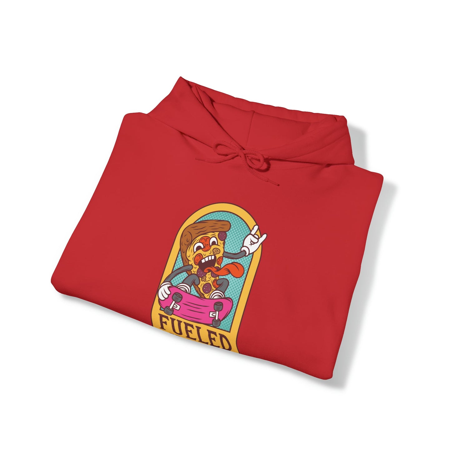 "Sudadera con capucha DirkyThreadz alimentada por pizza - Diseño gráfico divertido para amantes de la pizza"