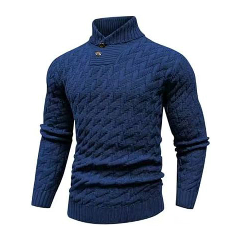 Men's Fashionable Round-Neck Slim-Fit Sweater