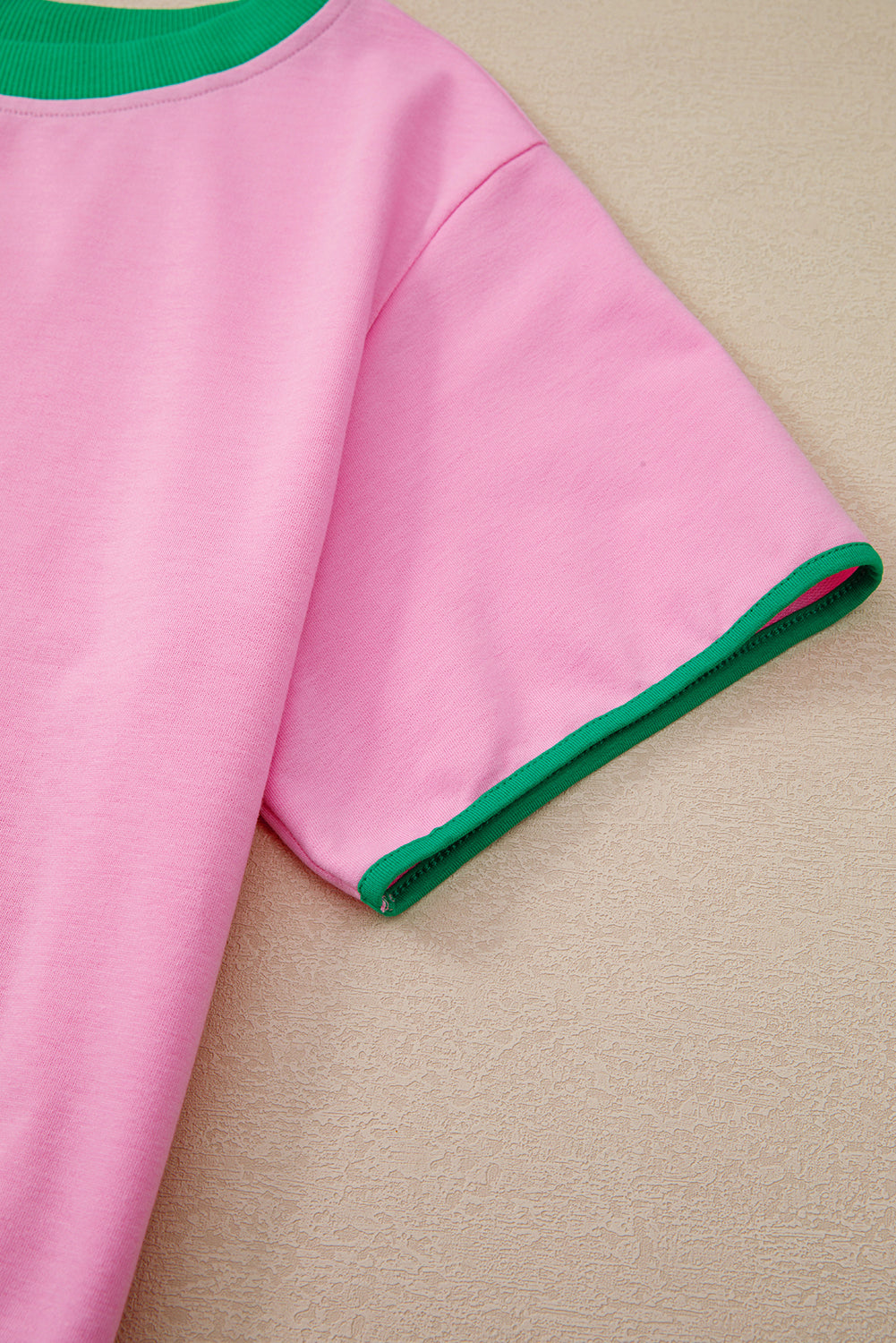 Conjunto de 2 piezas de camiseta y falda pantalón con hombro caído y bloques de color Bonbon