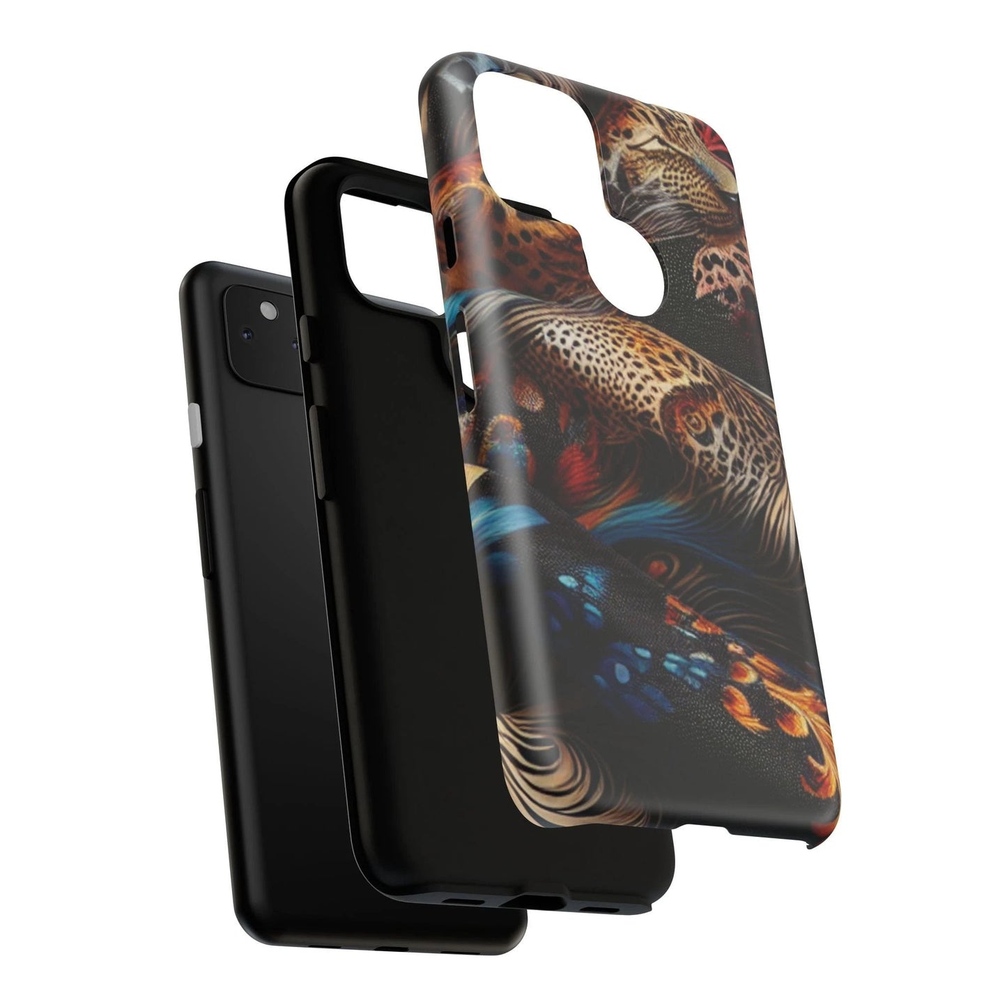 Stylish Tough Phone Case with Elegant Black and Gold Design