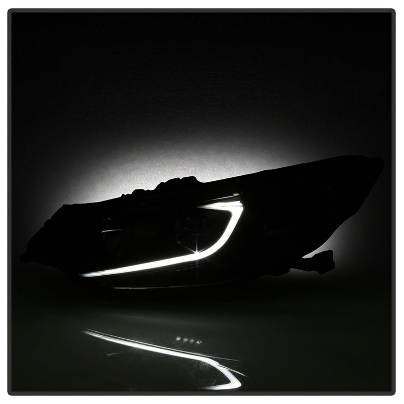 xTune 09-14 Acura TSX Faros Proyector - Barra de Luz DRL - Negros (PRO-JH-ATSX09-LB-BK)