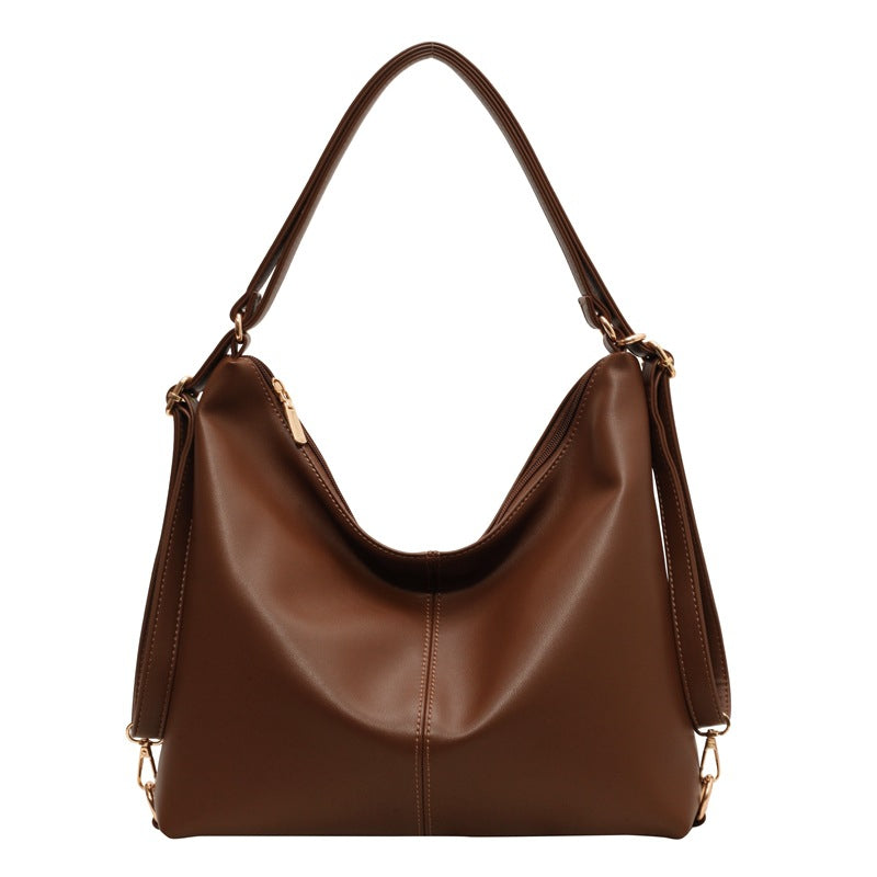 Women's PU-Textured Vintage Slouchy Crossbody Bag