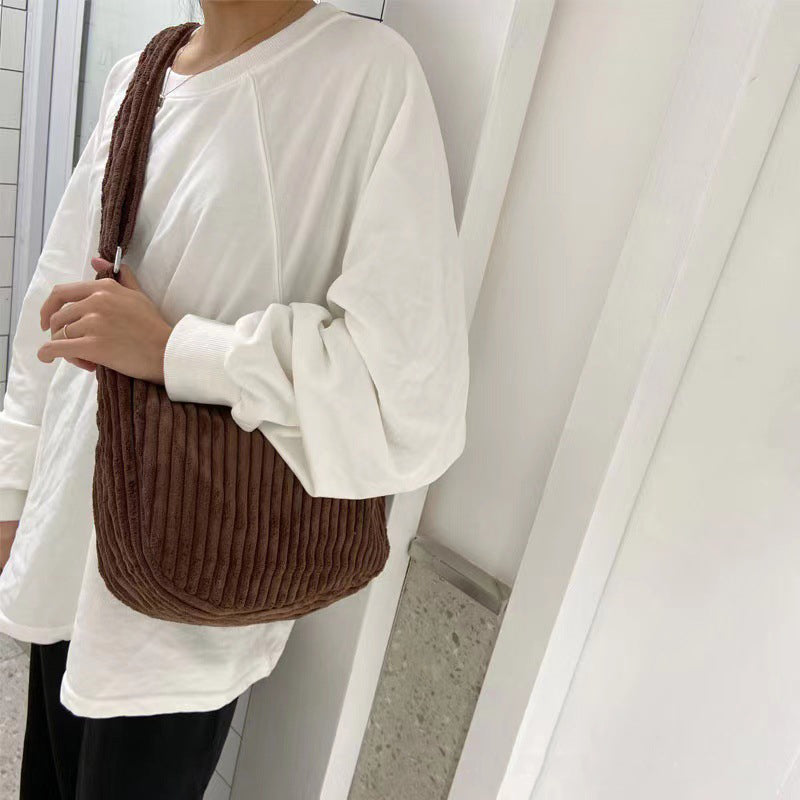 Women's Large Capacity Corduroy Messenger Bag