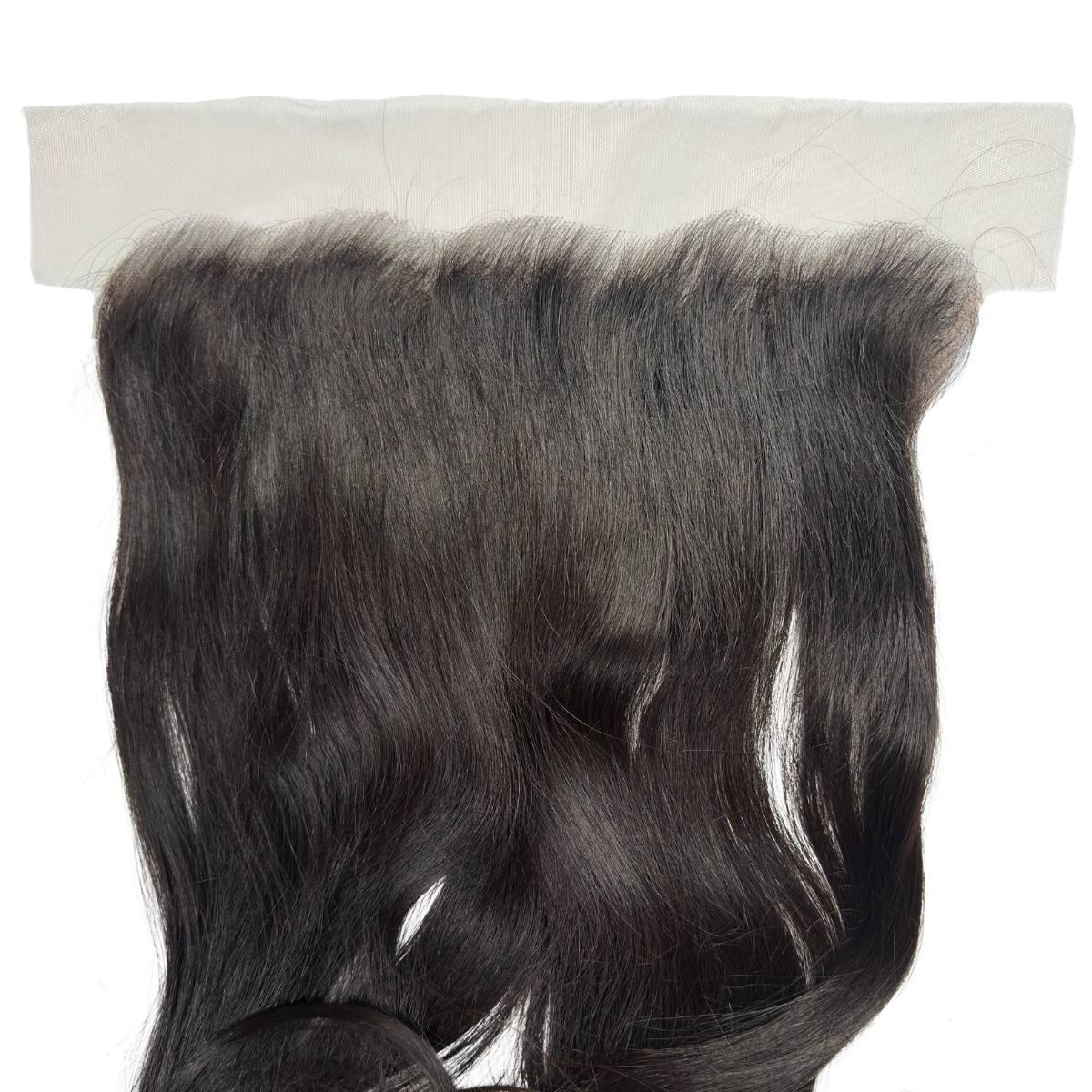 Frontal de cabello humano liso natural de 45" con encaje HD 13x6