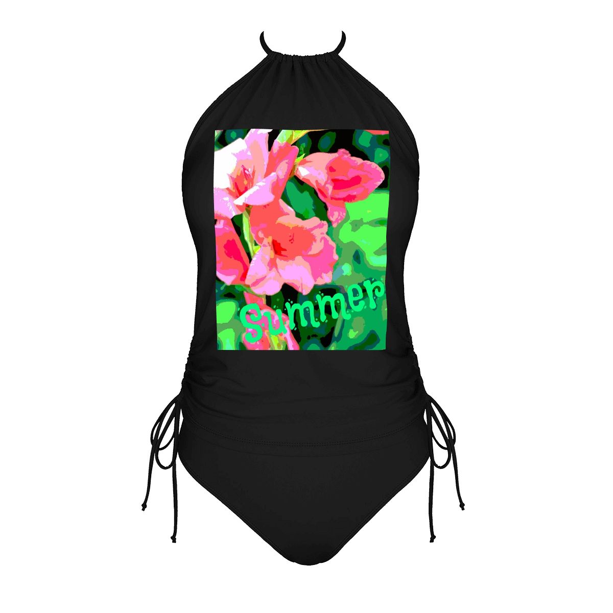 Women's Pink Gladiolas Summer Design Tankini Swimwear Set (Made in USA)