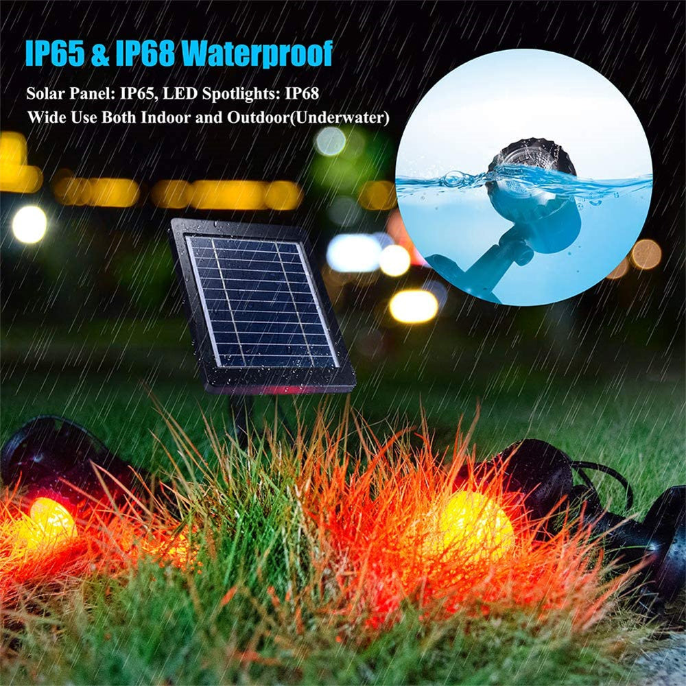 Submersible RGB Solar Garden Spotlights for Pathway Lighting