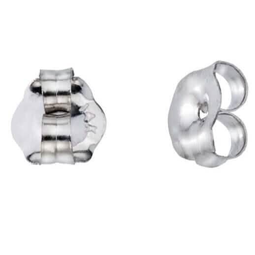 14K Solid White Gold Earring Backs Medium