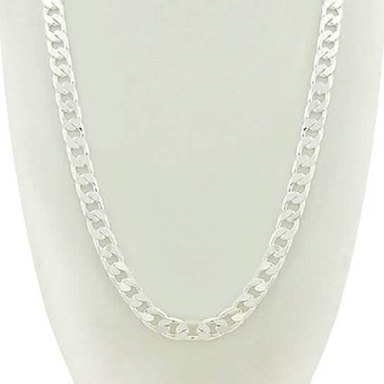 14k White Gold Filled Cuban Link Chain 24"