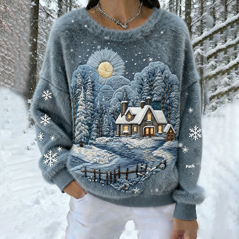 3D Digital Printed Flannel Sweatshirt Women