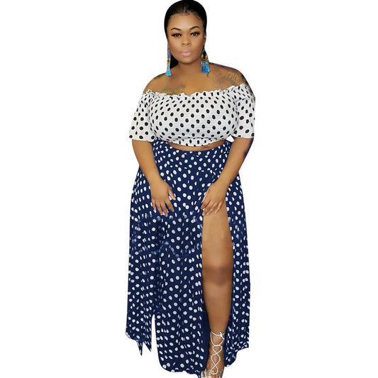 Tallas grandes L-5XL para mujer, blusa de verano con estampado de puntos y manga mariposa
