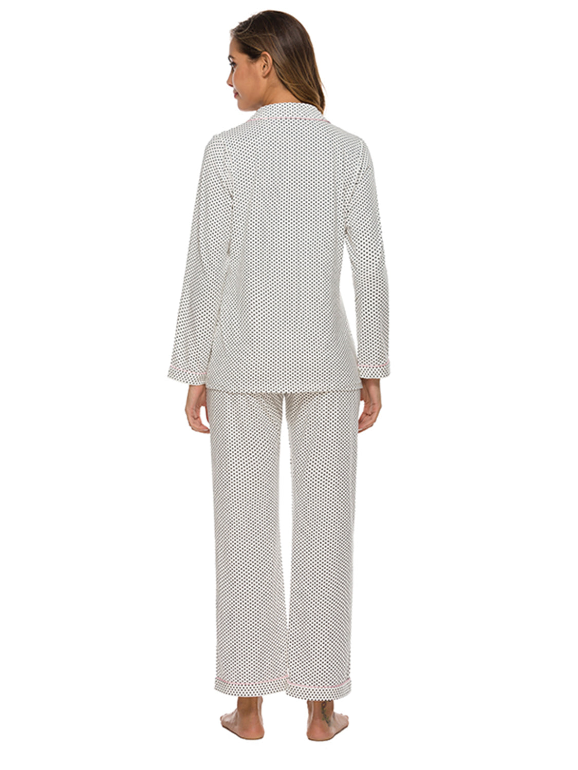 Conjunto de ropa de casa con cuello y bolsillo