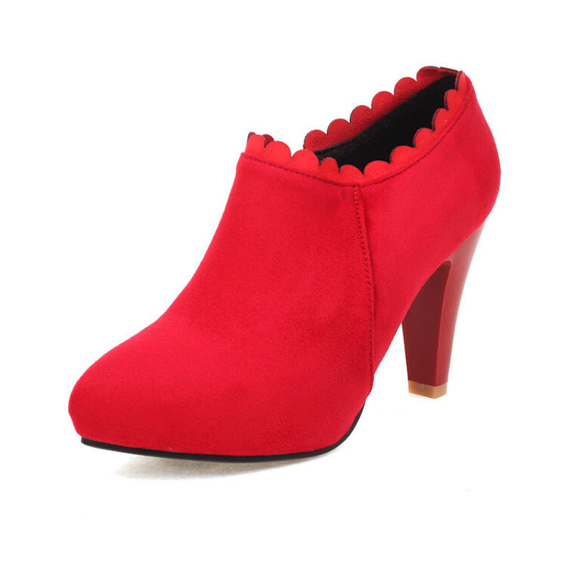 Women's Chunky Heeled Deep-toe Flats