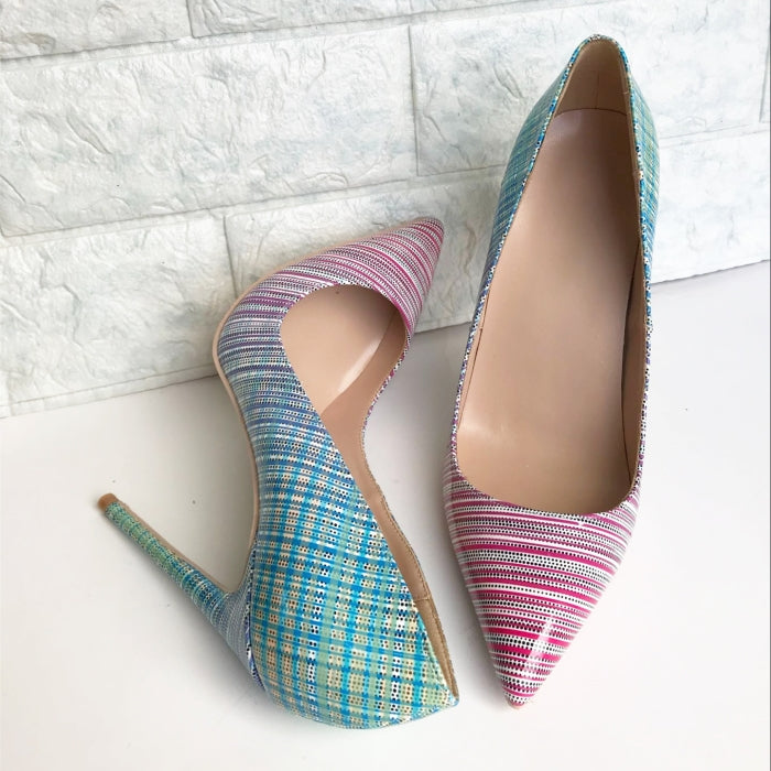 Ladies colorful gradient heels See size chart under “more details”