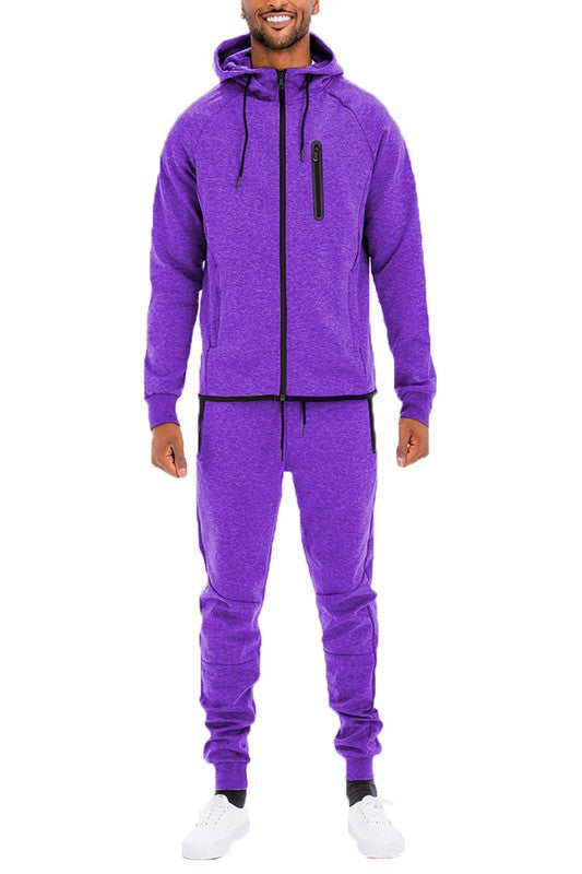Conjunto de Sudadera y Pantalón de Chándal con Cremallera Completa para Hombre