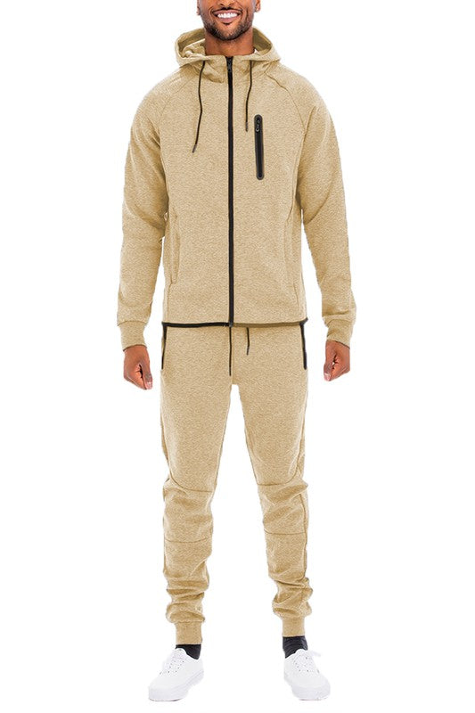 Conjunto de Sudadera y Pantalón de Chándal con Cremallera Completa para Hombre