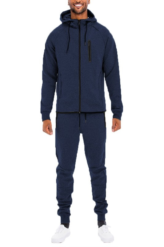 Conjunto de Sudadera y Pantalón de Chándal con Cremallera Completa para Hombre