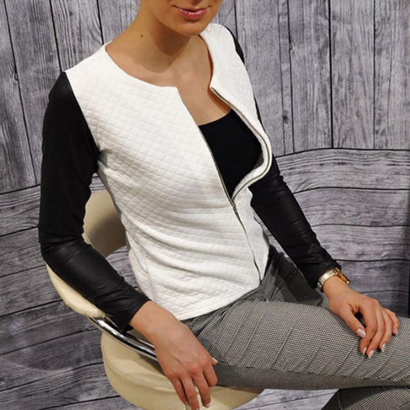 Blazer de patchwork a cuadros para mujer