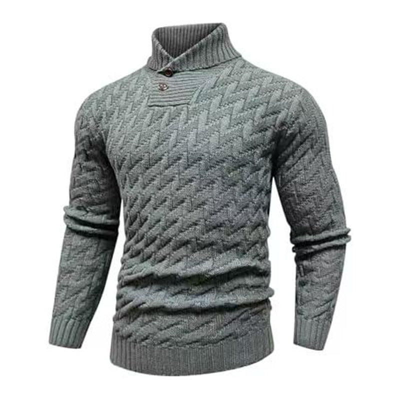 Men's Fashionable Round-Neck Slim-Fit Sweater