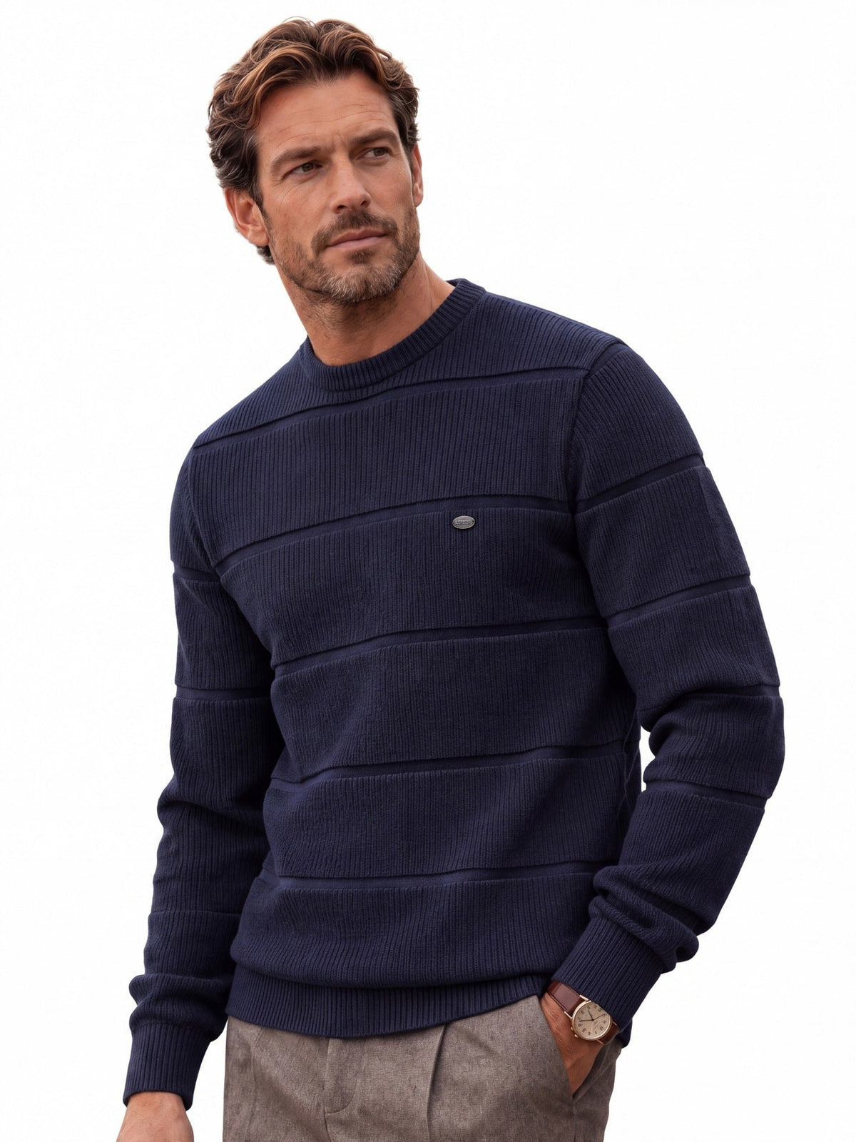 2026 AutumnWinter New Foreign Trade Round Neck Sweater For Men, Business Casual Cross-Border Men's Pullover Sweater, Men's Knitwear