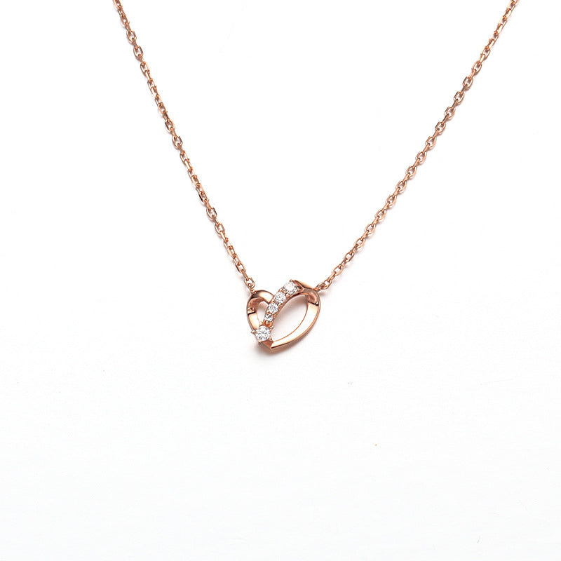 S925 heart-shaped zircon necklace
