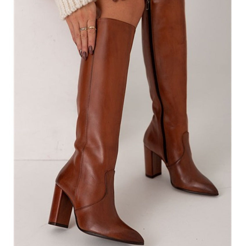 Women's High Heeled Pointed-Toe Boots