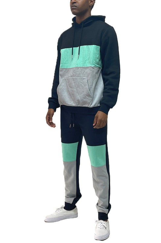 Chándal de dos piezas con bloques de color para hombre