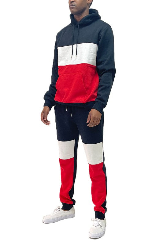 Chándal de dos piezas con bloques de color para hombre