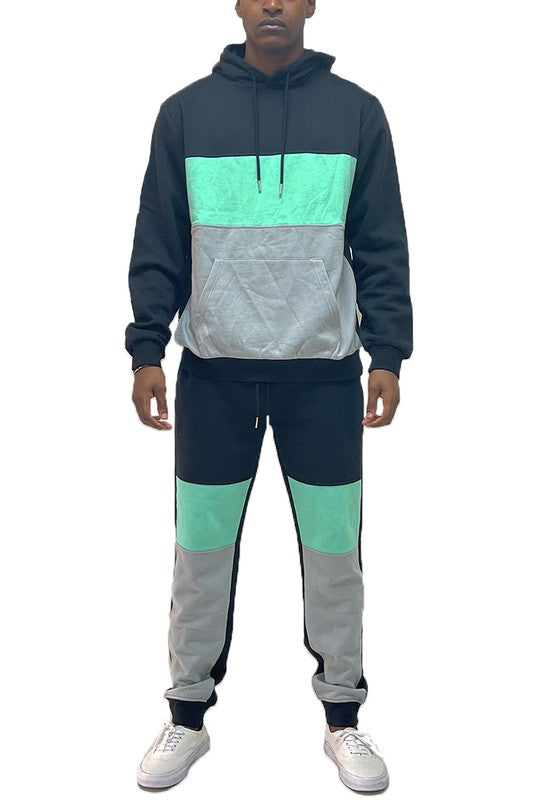 Chándal de dos piezas con bloques de color para hombre