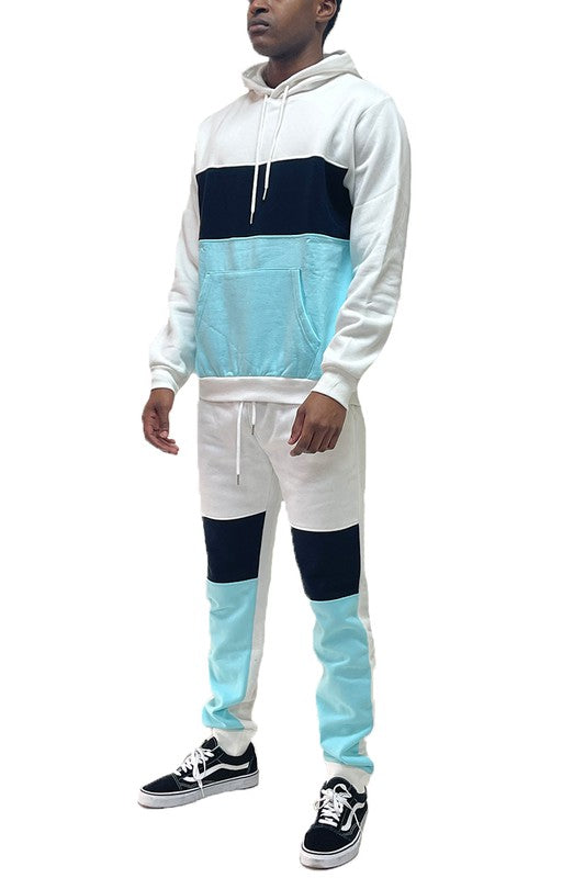 Chándal de dos piezas con bloques de color para hombre