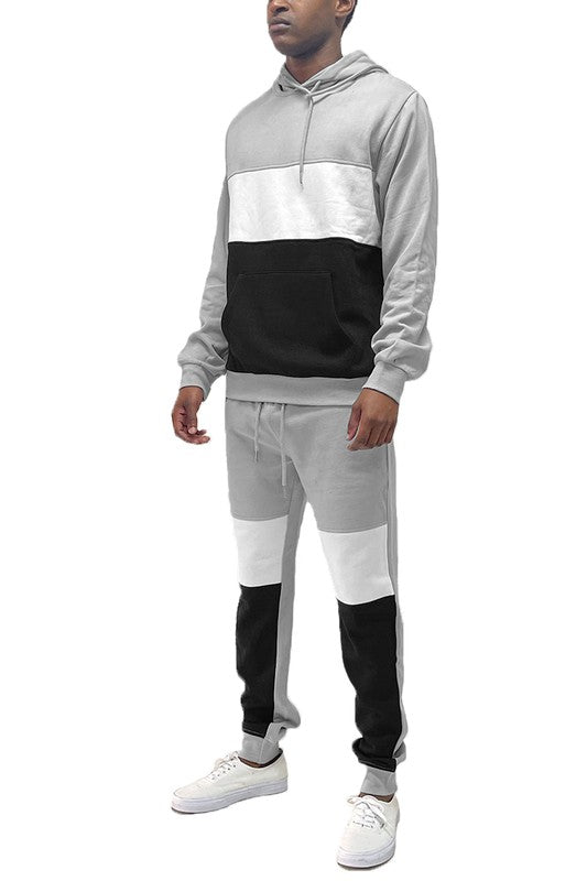 Chándal de dos piezas con bloques de color para hombre