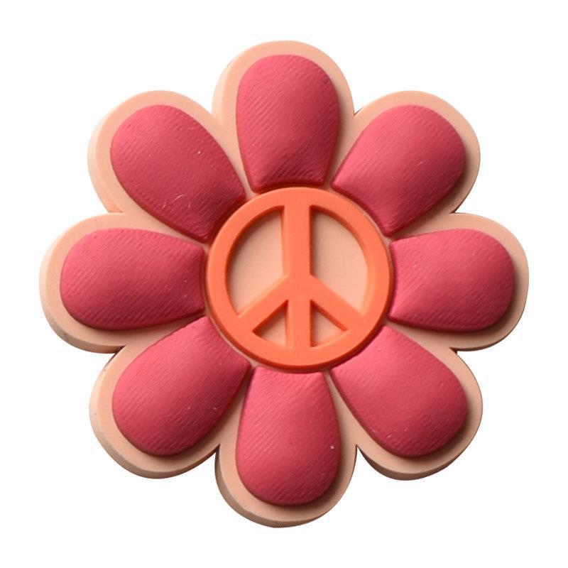 Peace Love Hole Shoes Accessories PVC Shoe Buckle