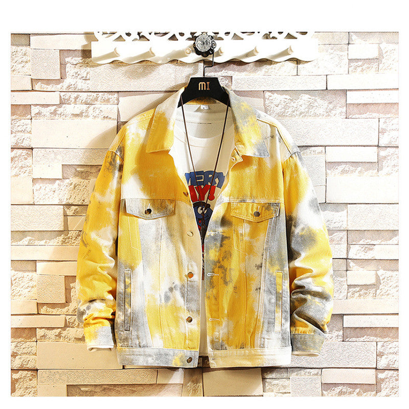 Men's Camouflage Color Denim Jacket