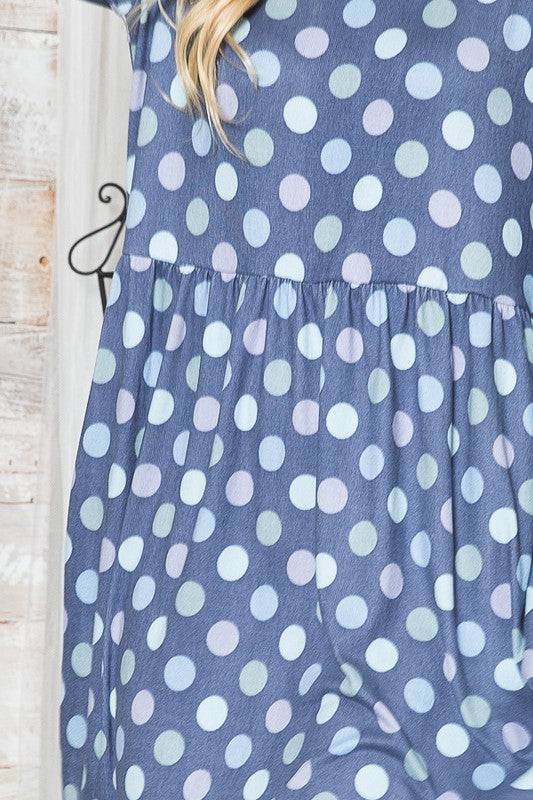 Cross Back Polka Dot Dress with Pockets See size chart under “more details”