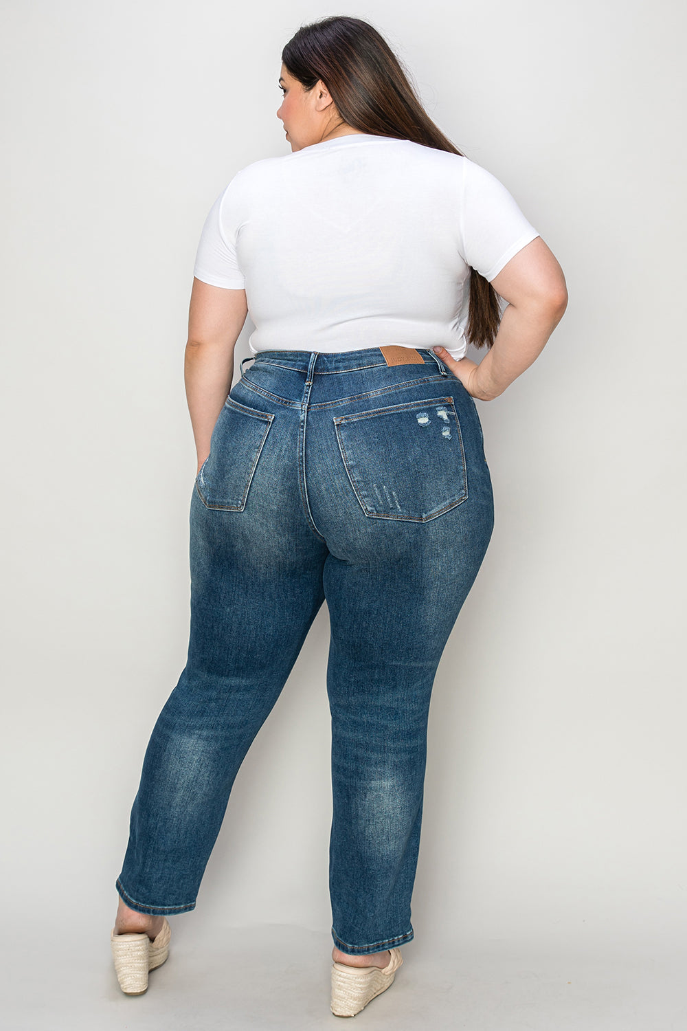 Jeans ajustados de tiro alto con control de abdomen Judy Blue Full Size